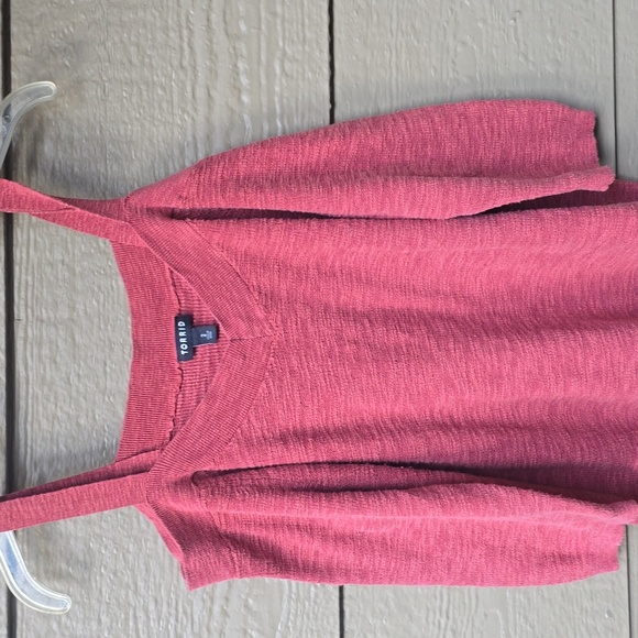 Torrid Dark Coral Pink Orange puce Knit Cold Shoulder Top 2X - Picture 8 of 12